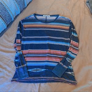 We The Free Oversized Striped Long Sleeve Top